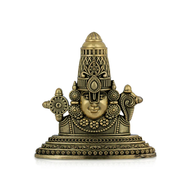 Balaji Head Wall Hanging - 4 x 2 inches Antique Brass Idol
